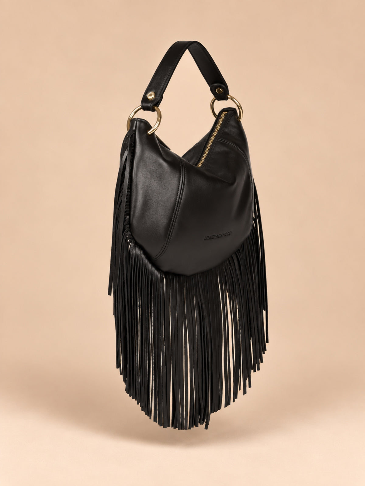 Kate Small – Borsa in pelle con frange - Nero